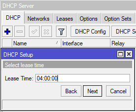 Настройка гостевого WiFi в CAPsMAN, задать время аренды для DHCP сервера